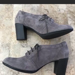Clark’s chunky suede heel